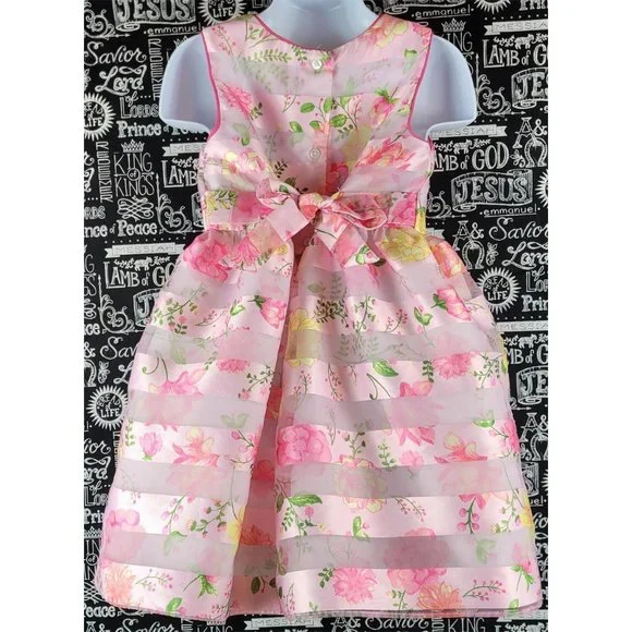 Wonder Nation Pink Floral Dress Size 5T - Picture 5 of 11